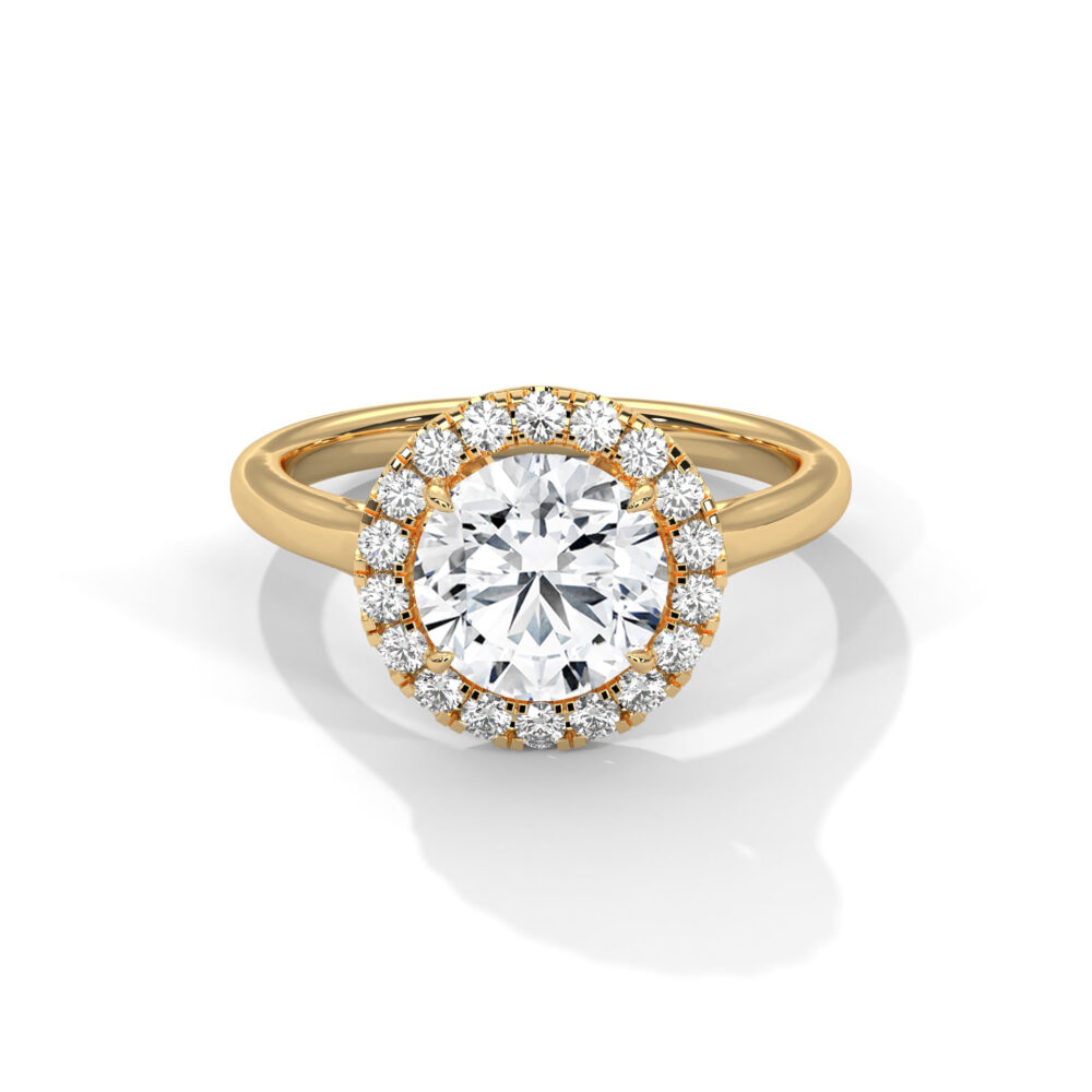1 CT Round Lab Grown Diamond Hidden Halo Engagement Ring - Image 7