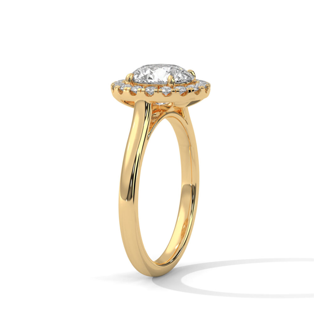 1 CT Round Lab Grown Diamond Hidden Halo Engagement Ring - Image 8