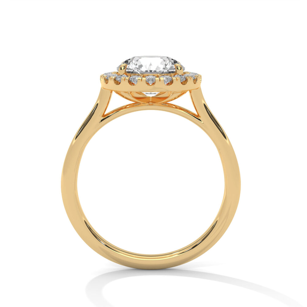 1 CT Round Lab Grown Diamond Hidden Halo Engagement Ring - Image 9