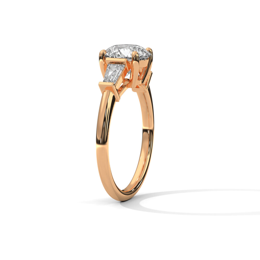 1 CT Round Lab Grown Diamond Three Stone Engagement Ring for Women - Image 6