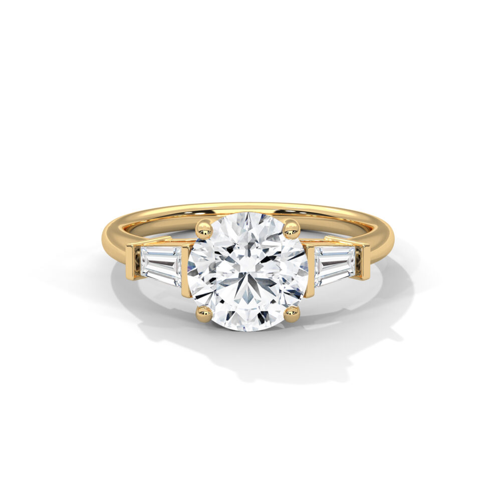 1 CT Round Lab Grown Diamond Three Stone Engagement Ring for Women - Image 8