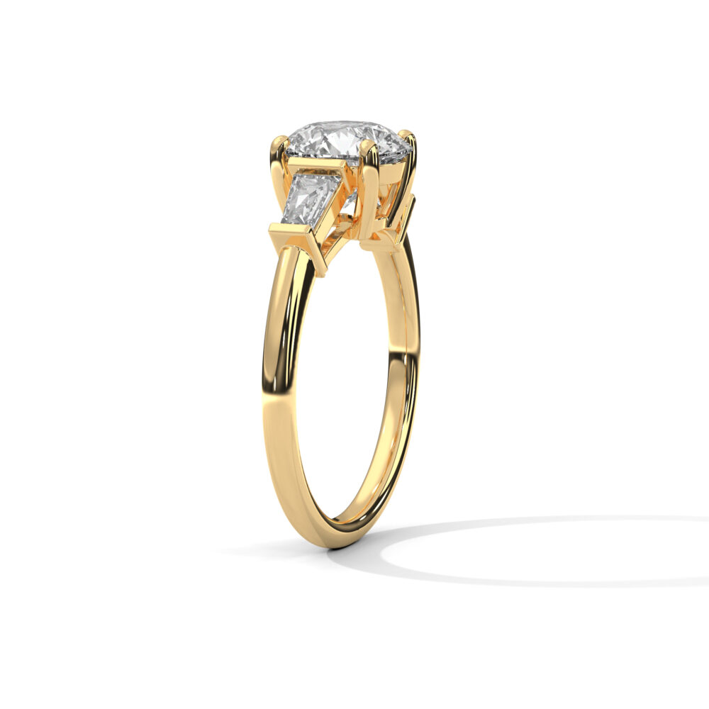 1 CT Round Lab Grown Diamond Three Stone Engagement Ring for Women - Image 10