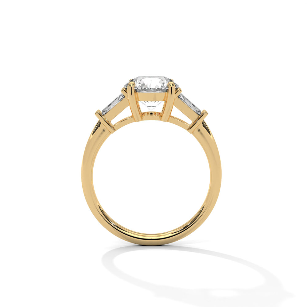 1 CT Round Lab Grown Diamond Three Stone Engagement Ring for Women - Image 11