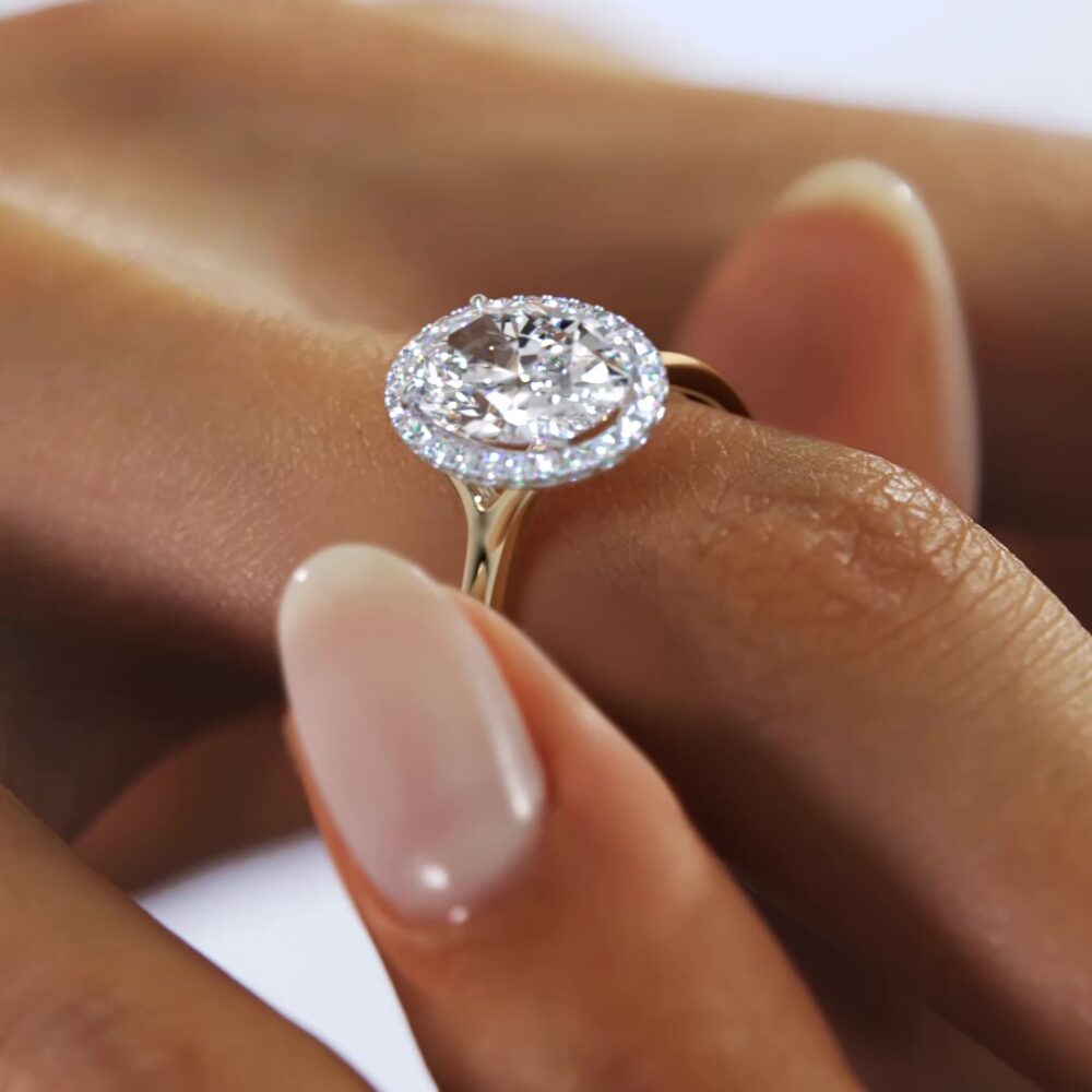 2 CT Oval Lab Grown Diamond Engagement Ring for Women - Image 2