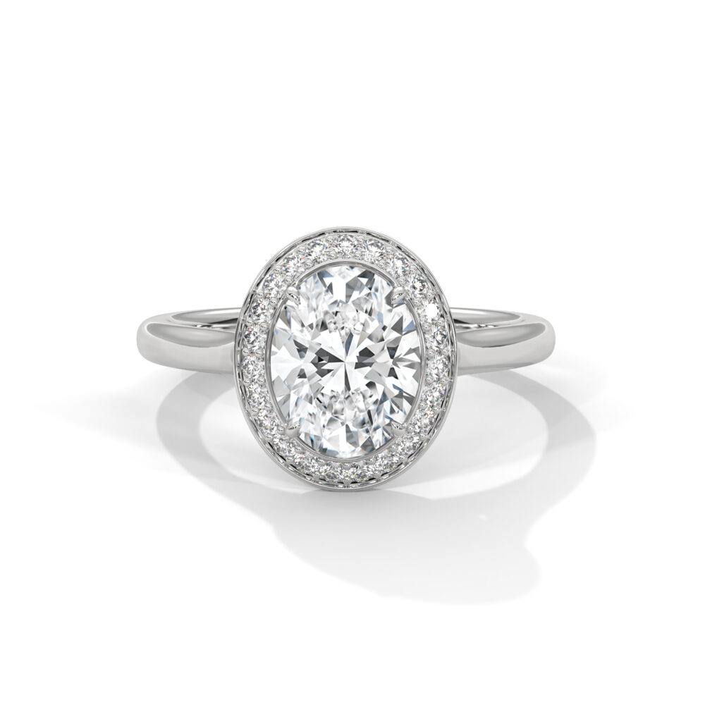 2 CT Oval Lab Grown Diamond Engagement Ring for Women