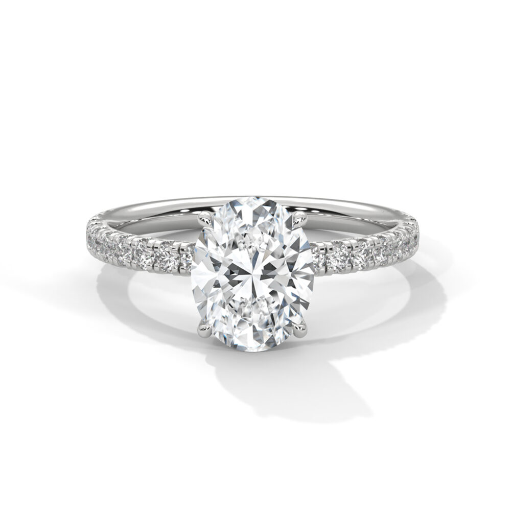 2 CT Oval Lab Grown Diamond Engagement Ring for Women