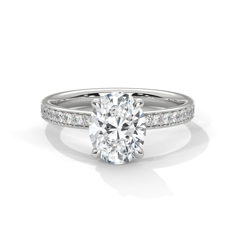 2 CT Oval Lab Grown Diamond Engagement Ring for Women