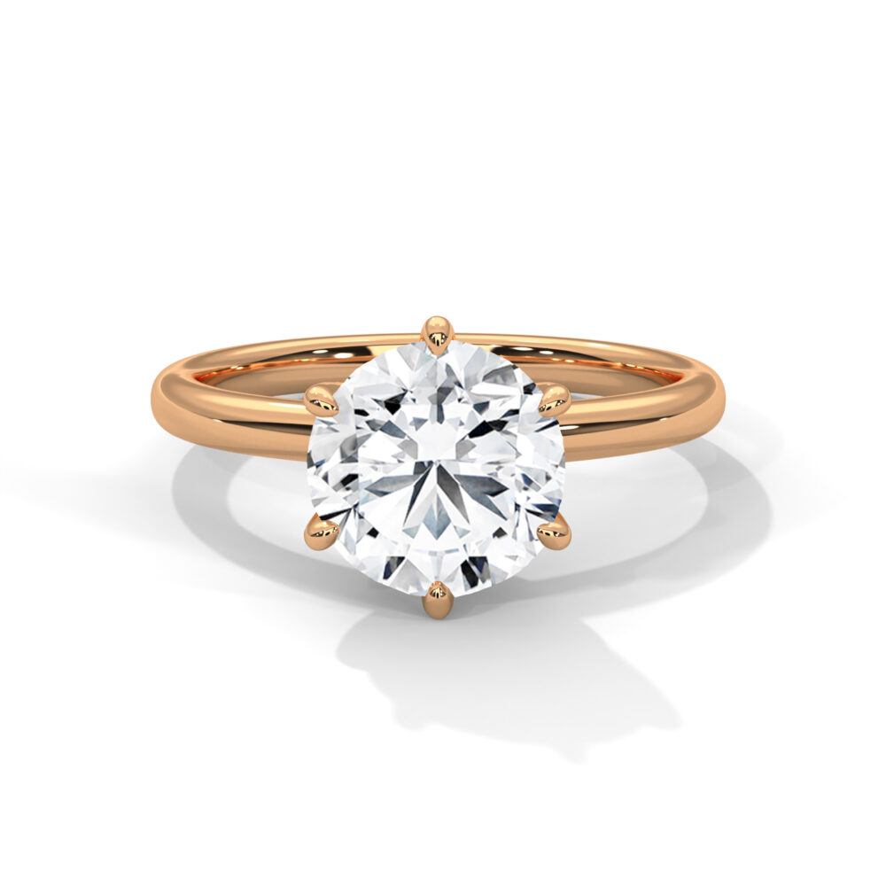 1 CT Six prong Round Lab Grown Diamond Ring for Women - Image 5