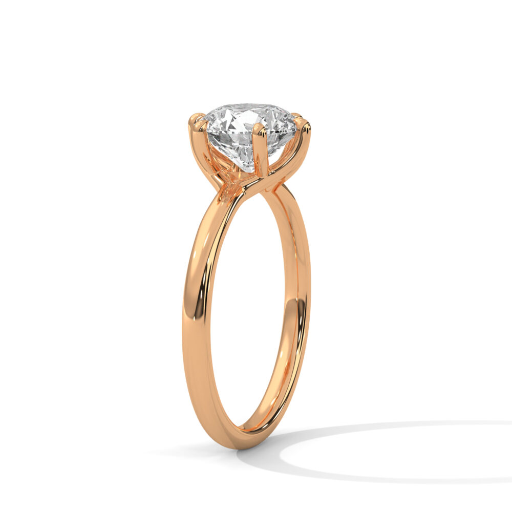 1 CT Six prong Round Lab Grown Diamond Ring for Women - Image 6