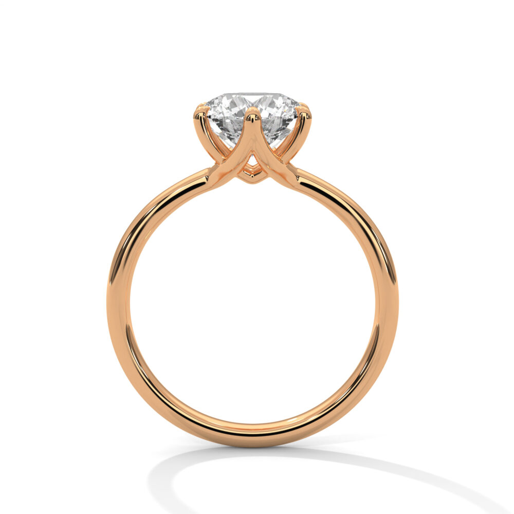 1 CT Six prong Round Lab Grown Diamond Ring for Women - Image 7