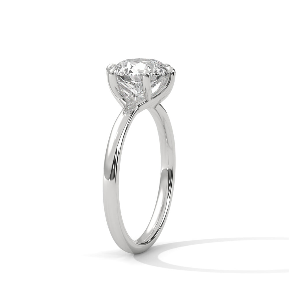 1 CT Six prong Round Lab Grown Diamond Ring for Women - Image 4