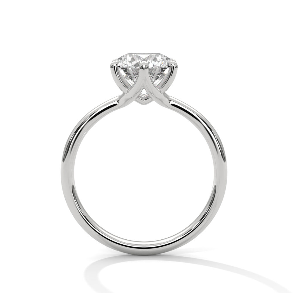 1 CT Six prong Round Lab Grown Diamond Ring for Women - Image 3
