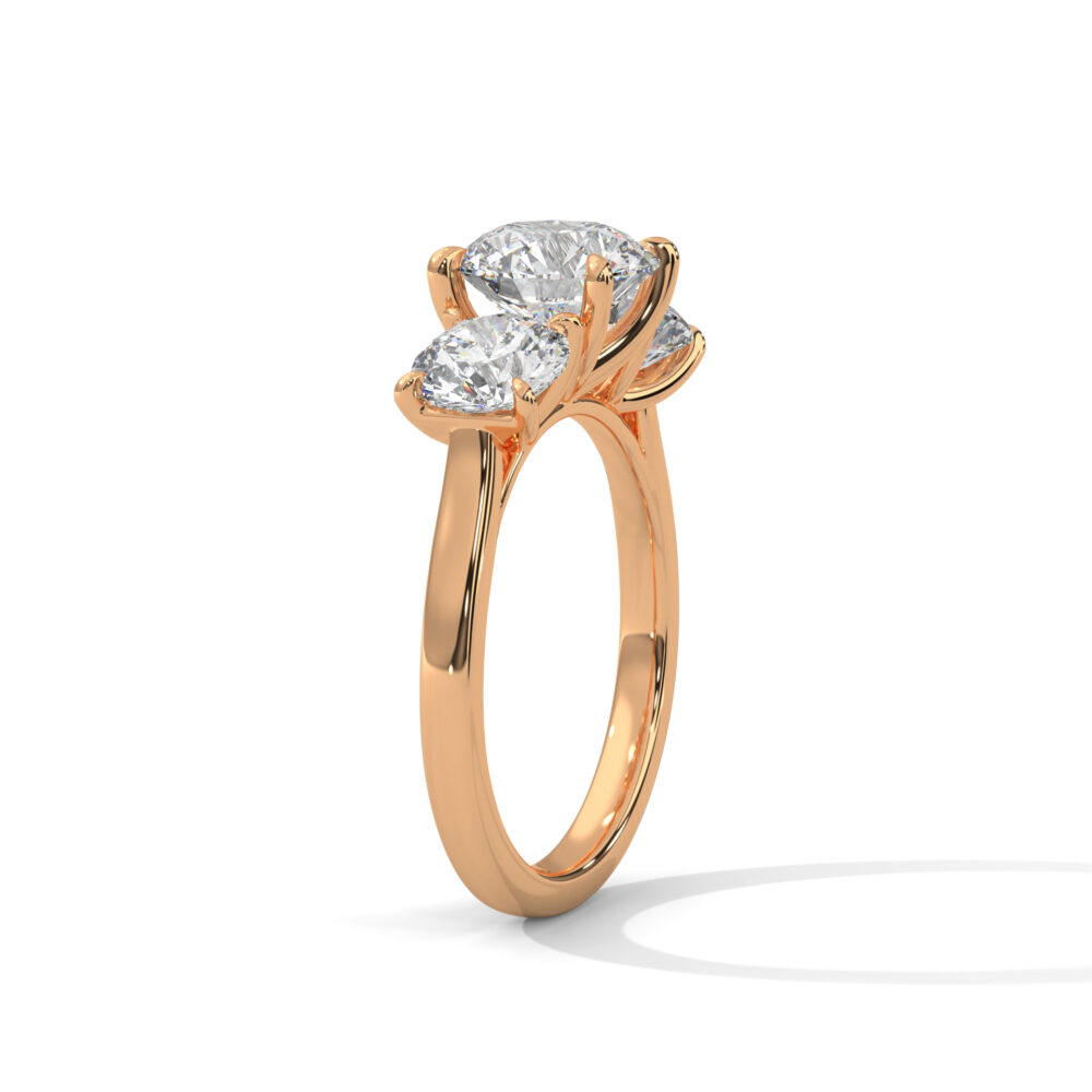 1 CT Round Lab Grown Diamond Three Stone Engagement Ring for Women - Image 6