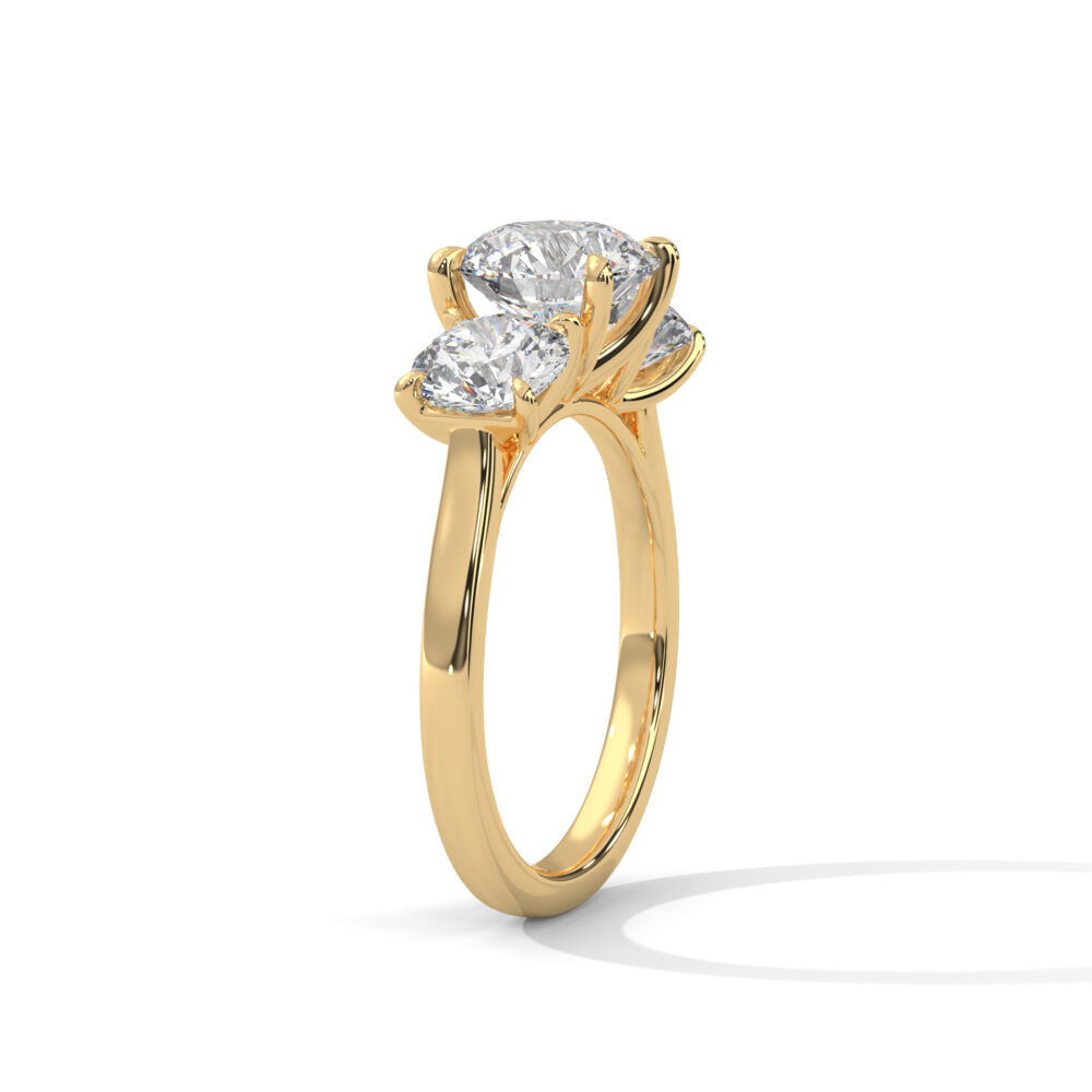 1 CT Round Lab Grown Diamond Three Stone Engagement Ring for Women - Image 10