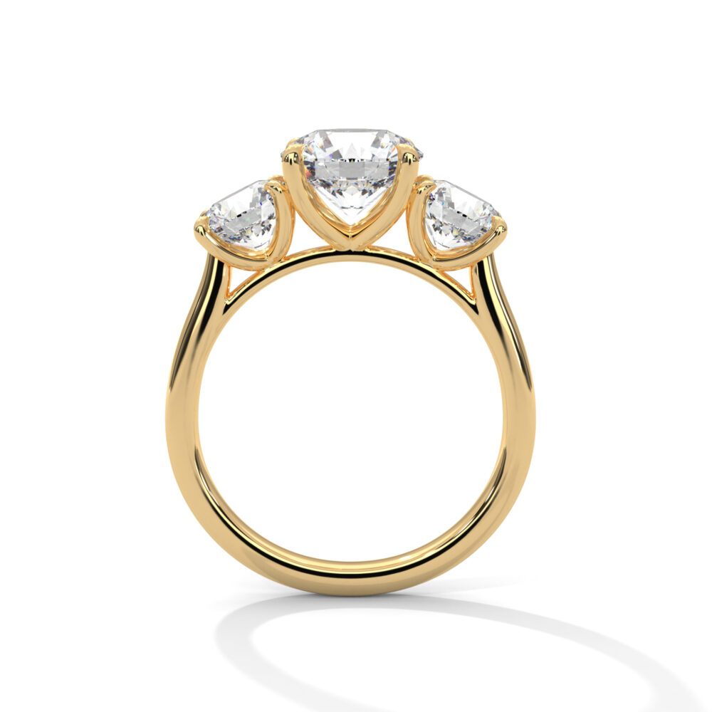 1 CT Round Lab Grown Diamond Three Stone Engagement Ring for Women - Image 11