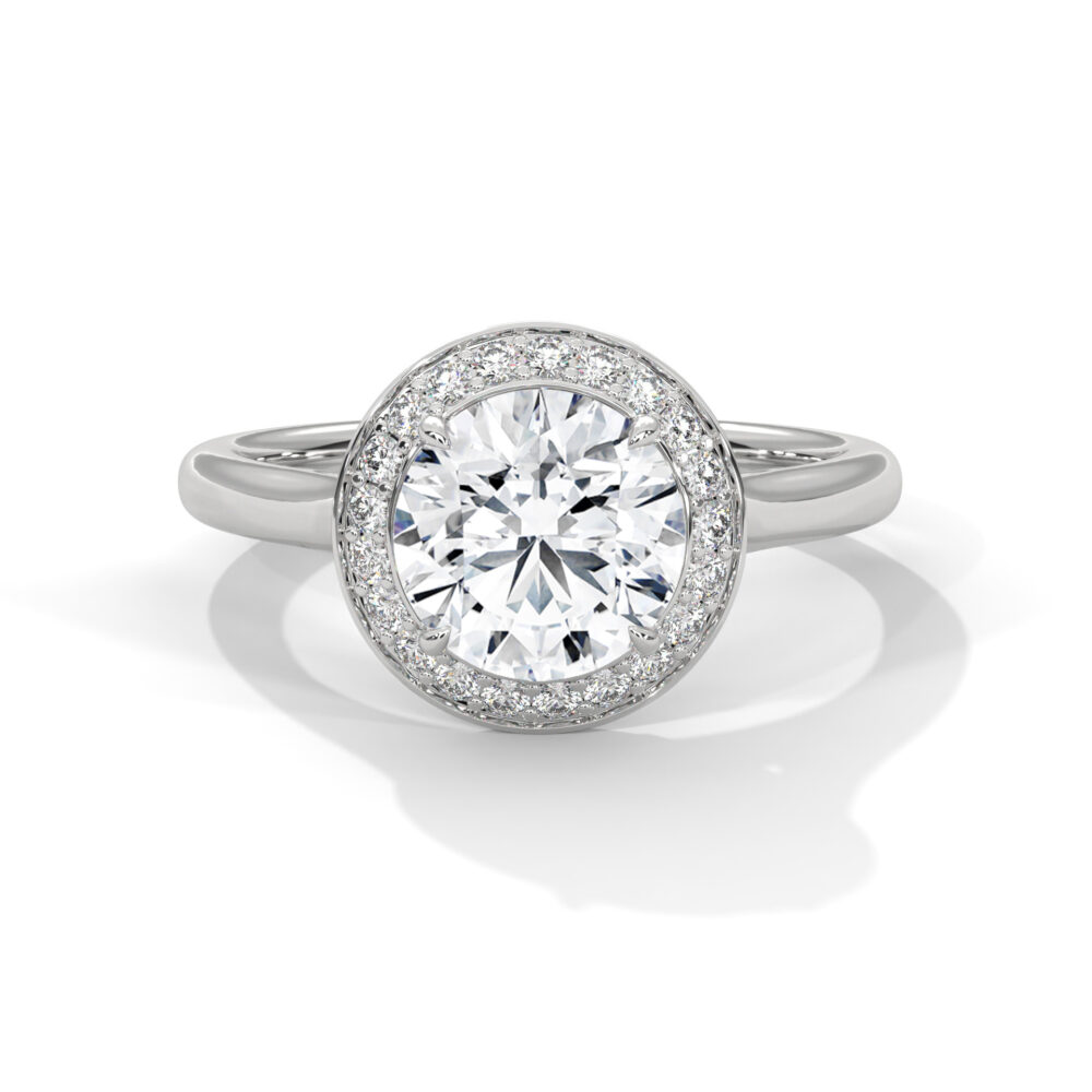 1.5 CT Round Lab Grown Diamond Engagement Ring for Women