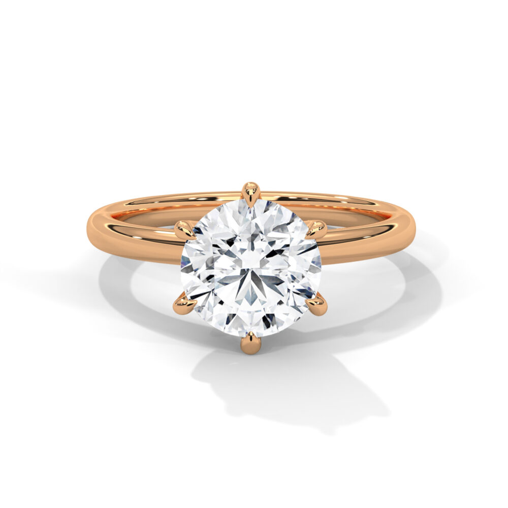 1.5 CT Round Six Prong Lab Grown Diamond Engagement Ring for Women - Image 9