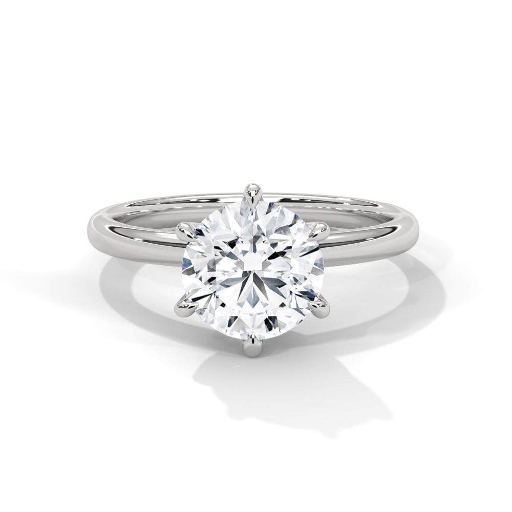 1.5 CT Round Six Prong Lab Grown Diamond Engagement Ring for Women - Image 5