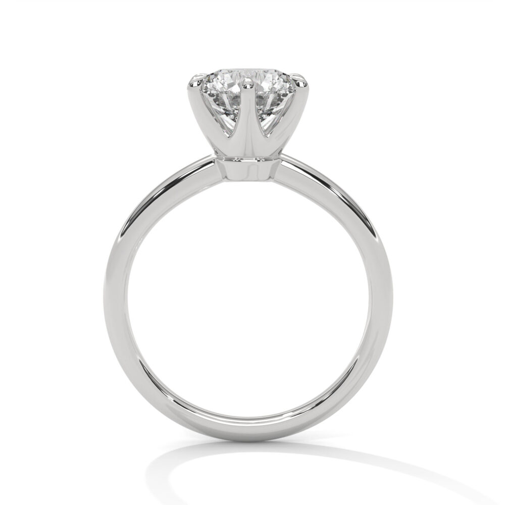 1.5 CT Round Six Prong Lab Grown Diamond Engagement Ring for Women - Image 6