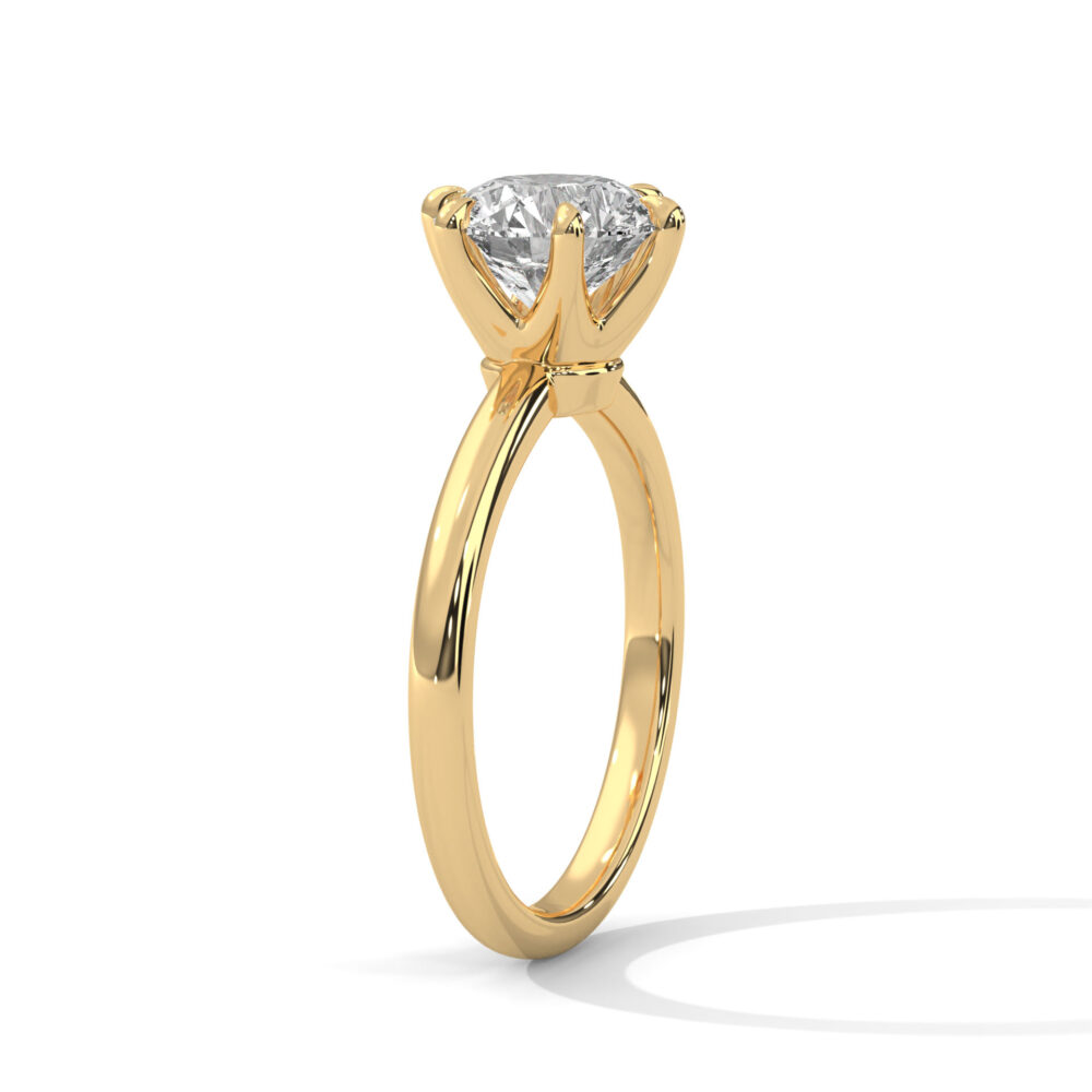 1.5 CT Round Six Prong Lab Grown Diamond Engagement Ring for Women - Image 3