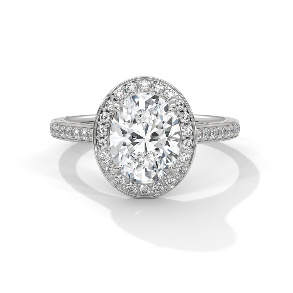 1.5 CT Oval Brilliant Cut Lab Grown Diamond Engagement Ring for Women