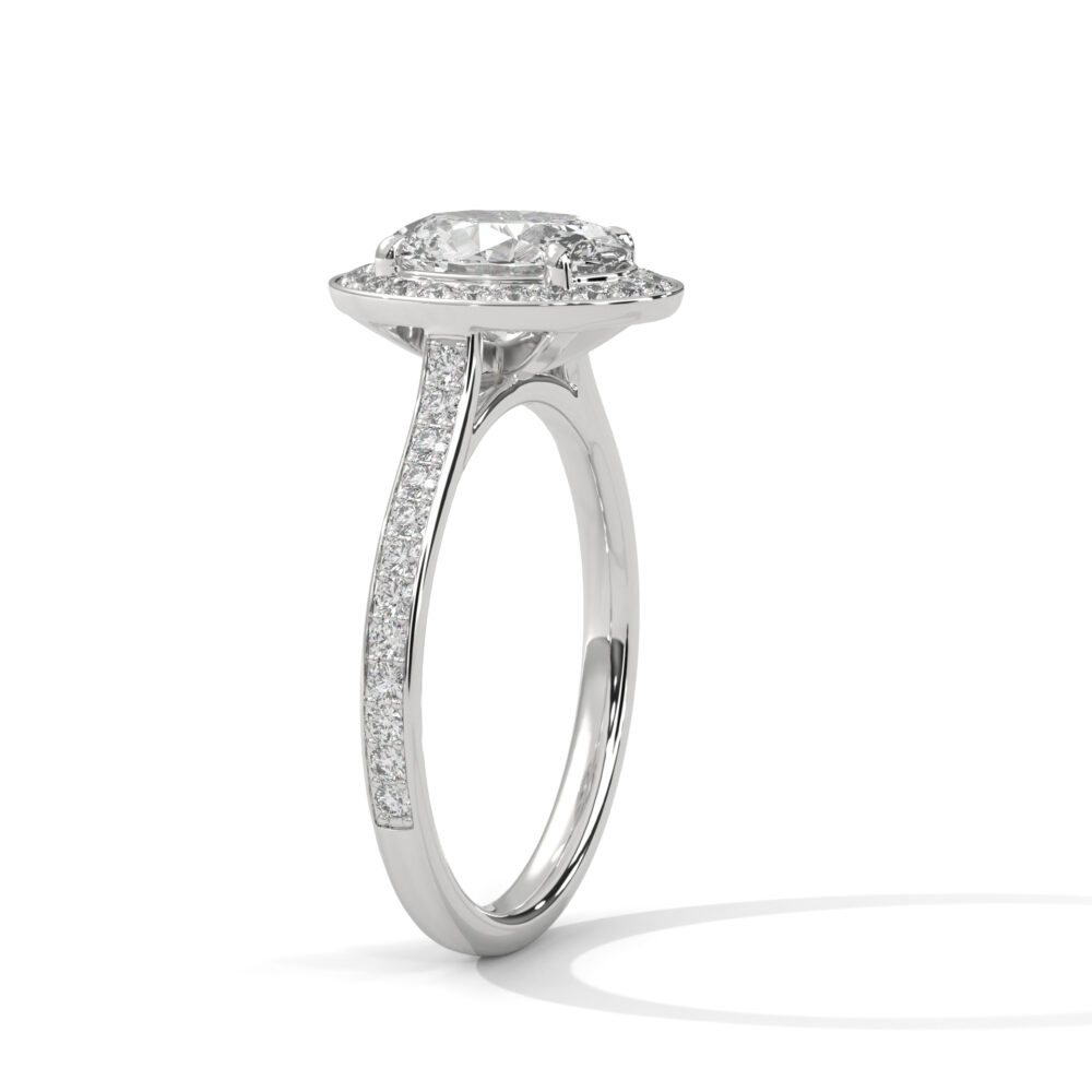 1.5 CT Oval Brilliant Cut Lab Grown Diamond Engagement Ring for Women - Image 2