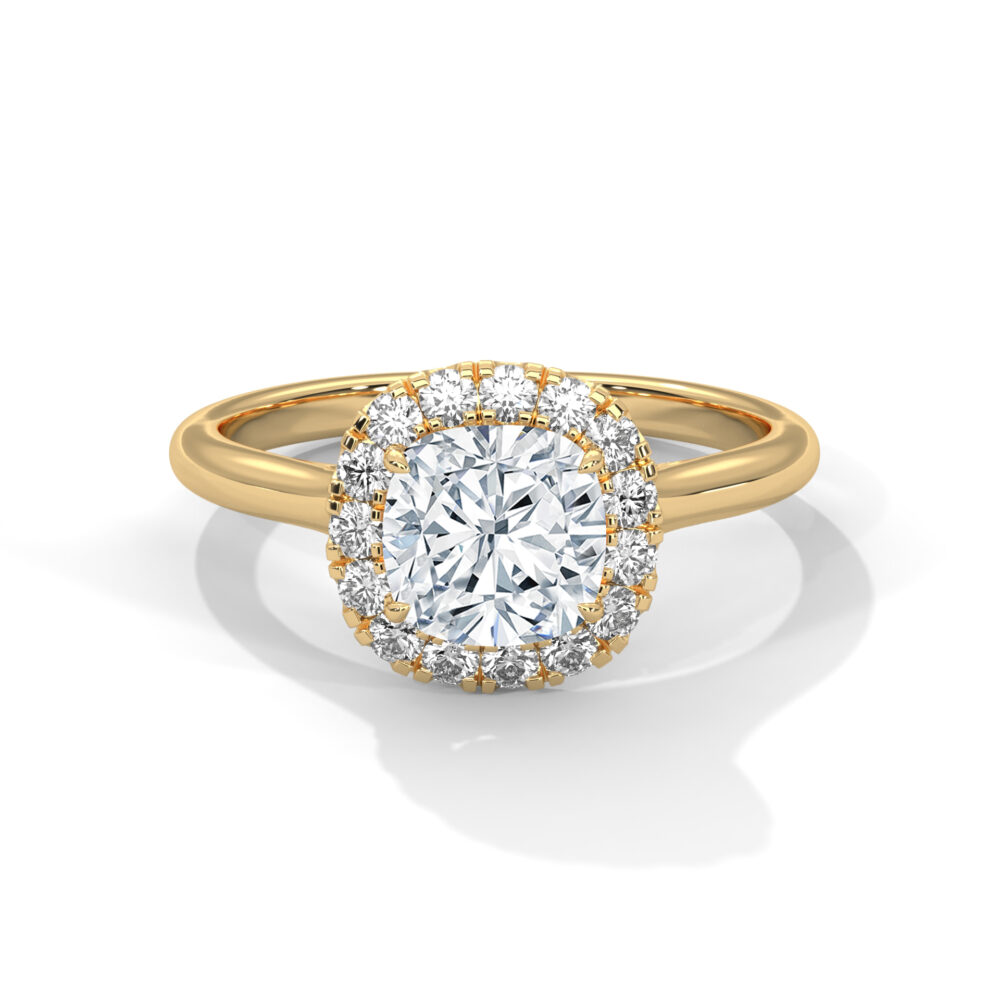1.5 CT Square Cushion Cut Lab Grown Diamond Engagement Ring for women