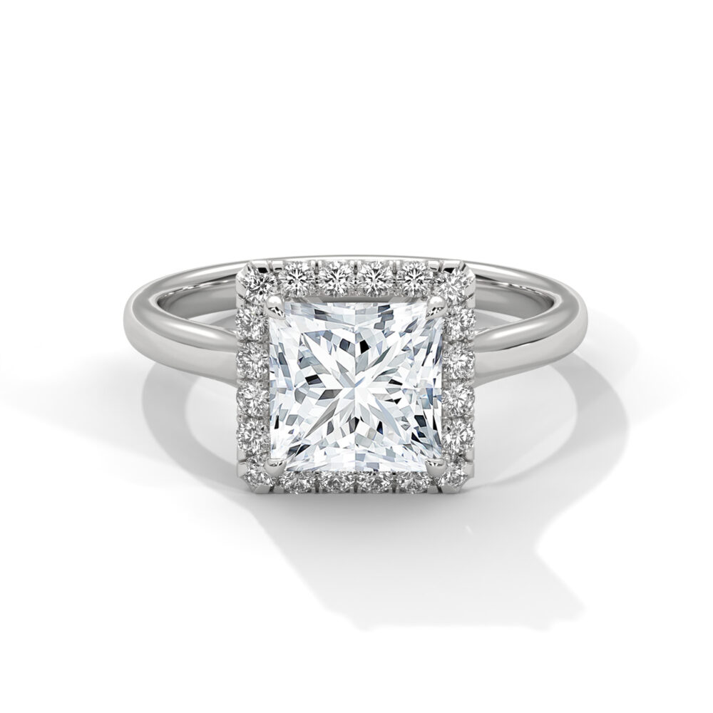 1 CT Princess Cut Lab Diamond Engagement Ring for Women