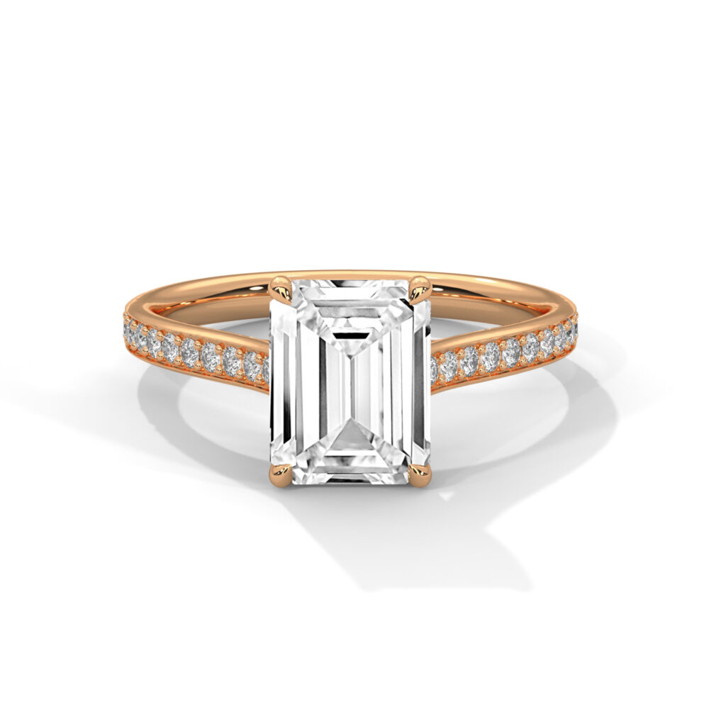 1 CT Emerald Cut Lab Grown Diamond Luxury Engagement Ring for Women - Image 5
