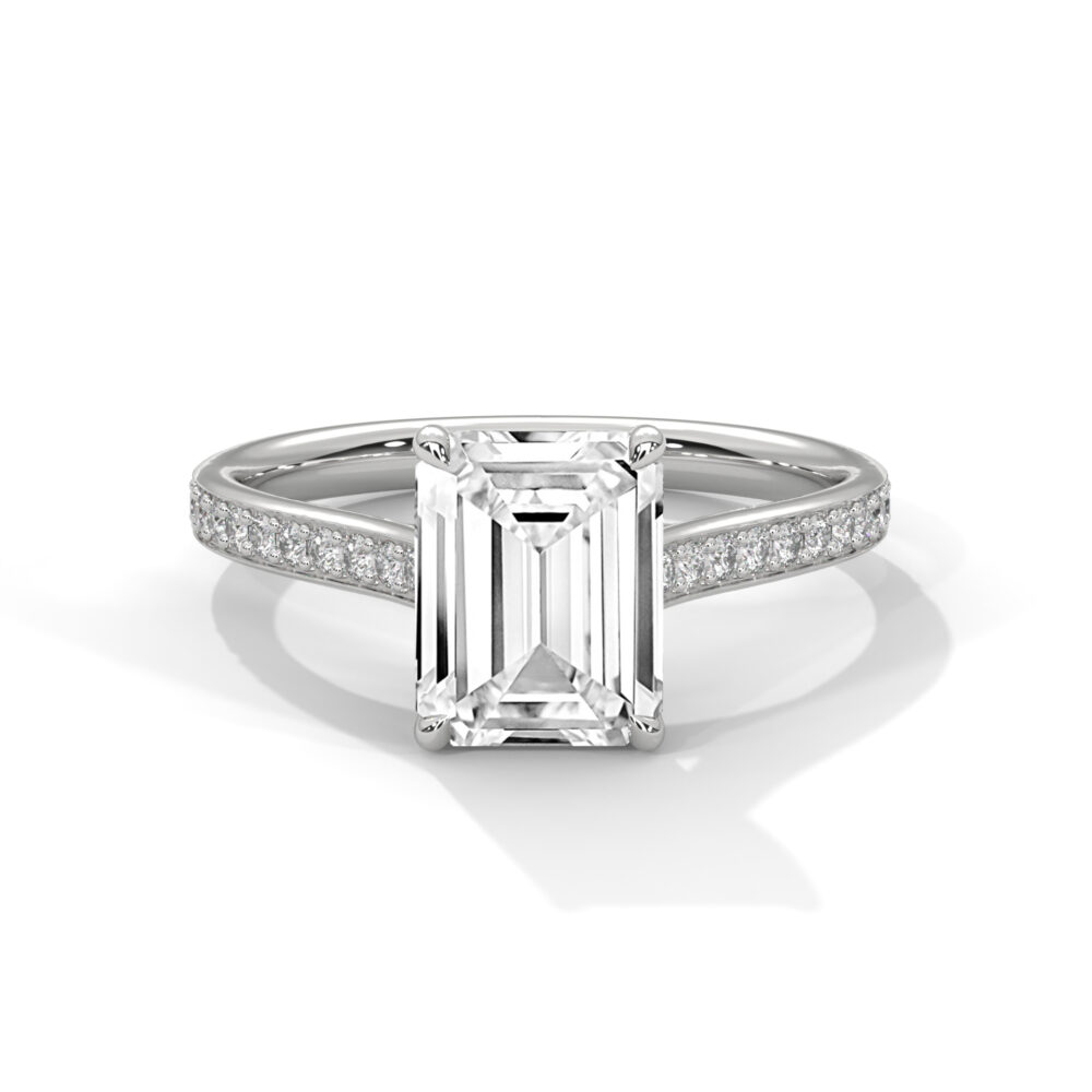 1 CT Emerald Cut Lab Grown Diamond Luxury Engagement Ring for Women - Image 7