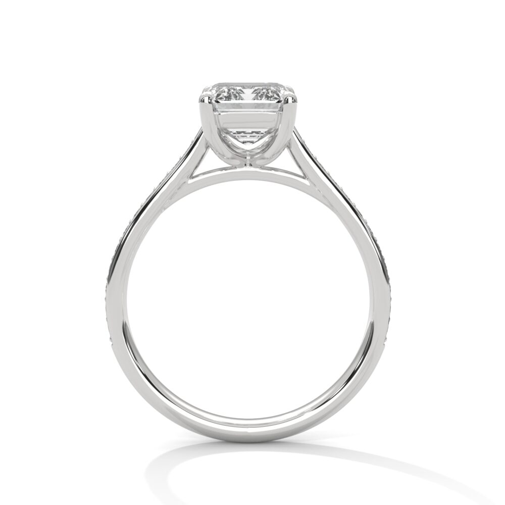 1 CT Emerald Cut Lab Grown Diamond Luxury Engagement Ring for Women - Image 9
