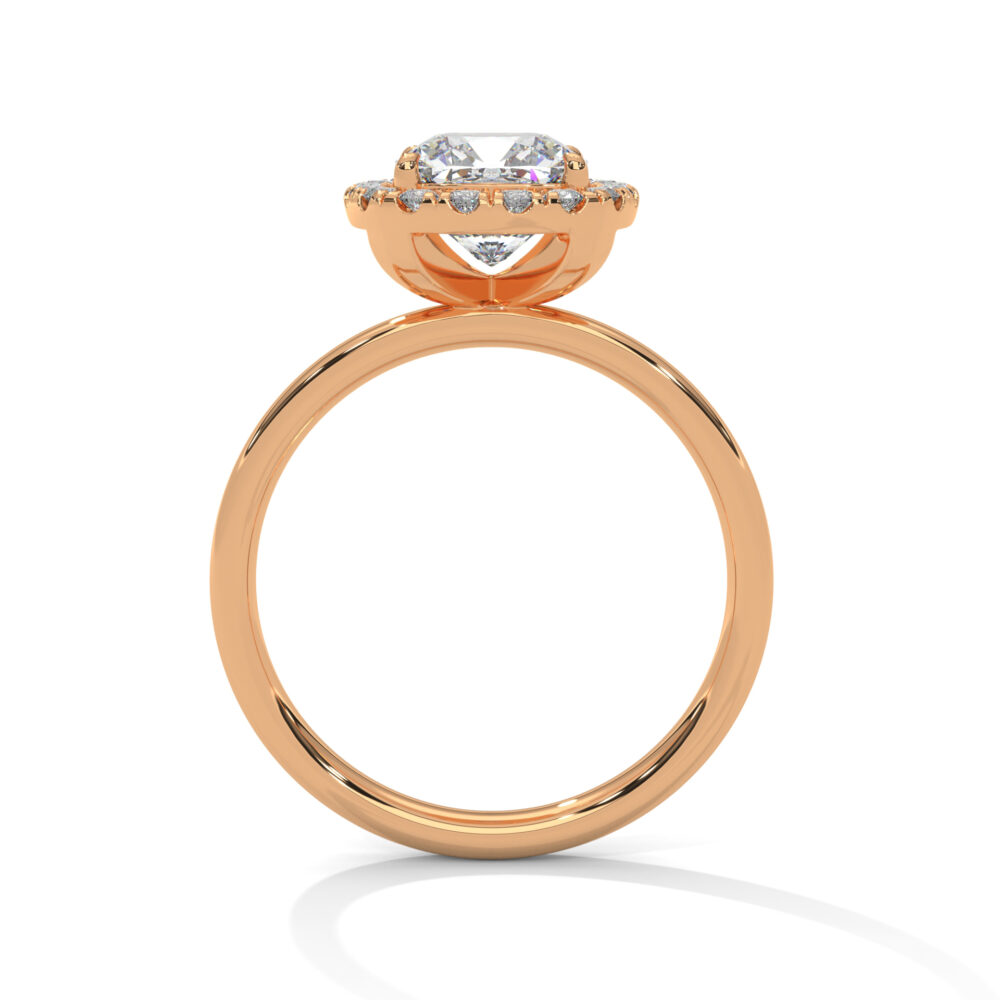 1 CT Square Cushion Cut Lab Grown Diamond Halo Engagement Ring - Image 8