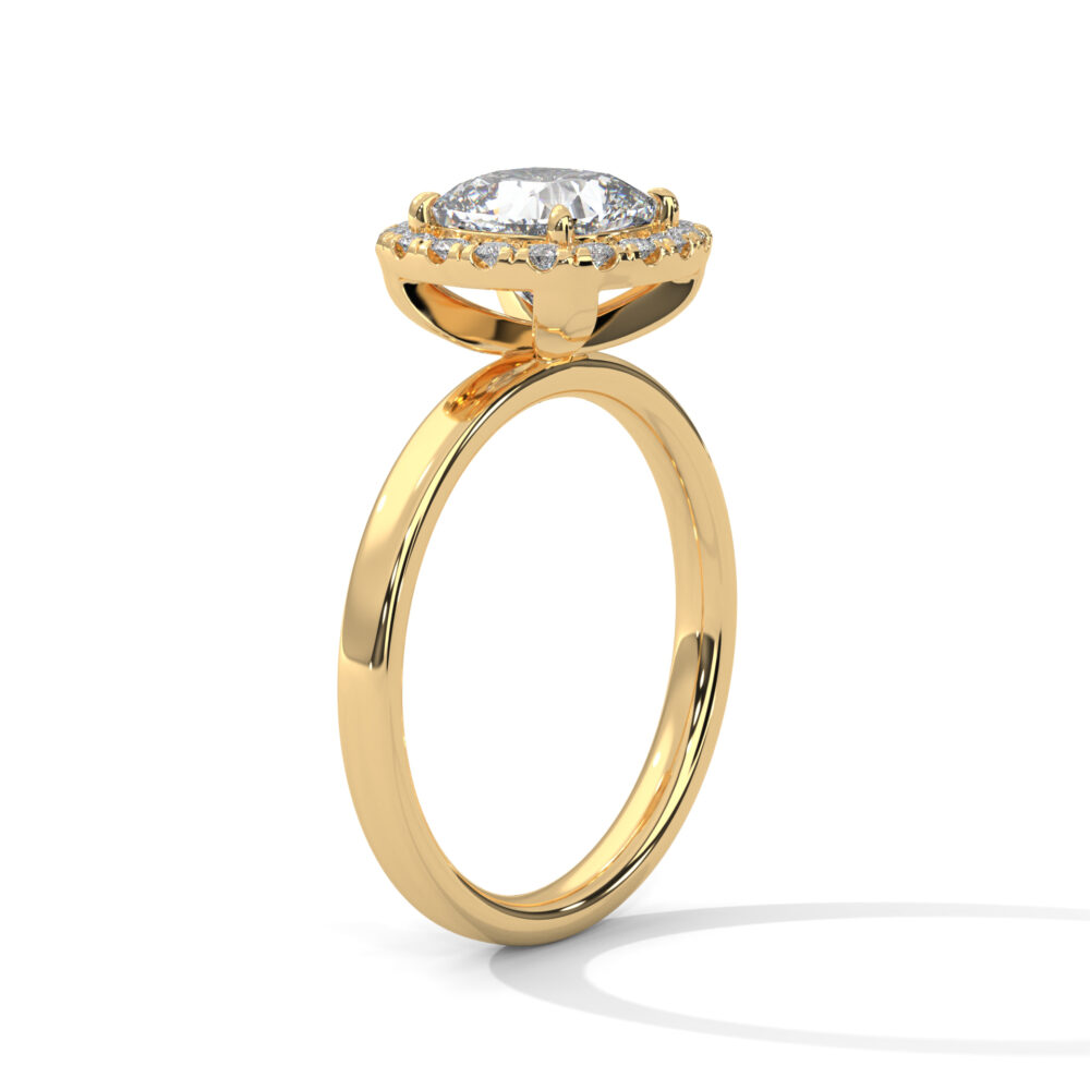 1 CT Square Cushion Cut Lab Grown Diamond Halo Engagement Ring - Image 10