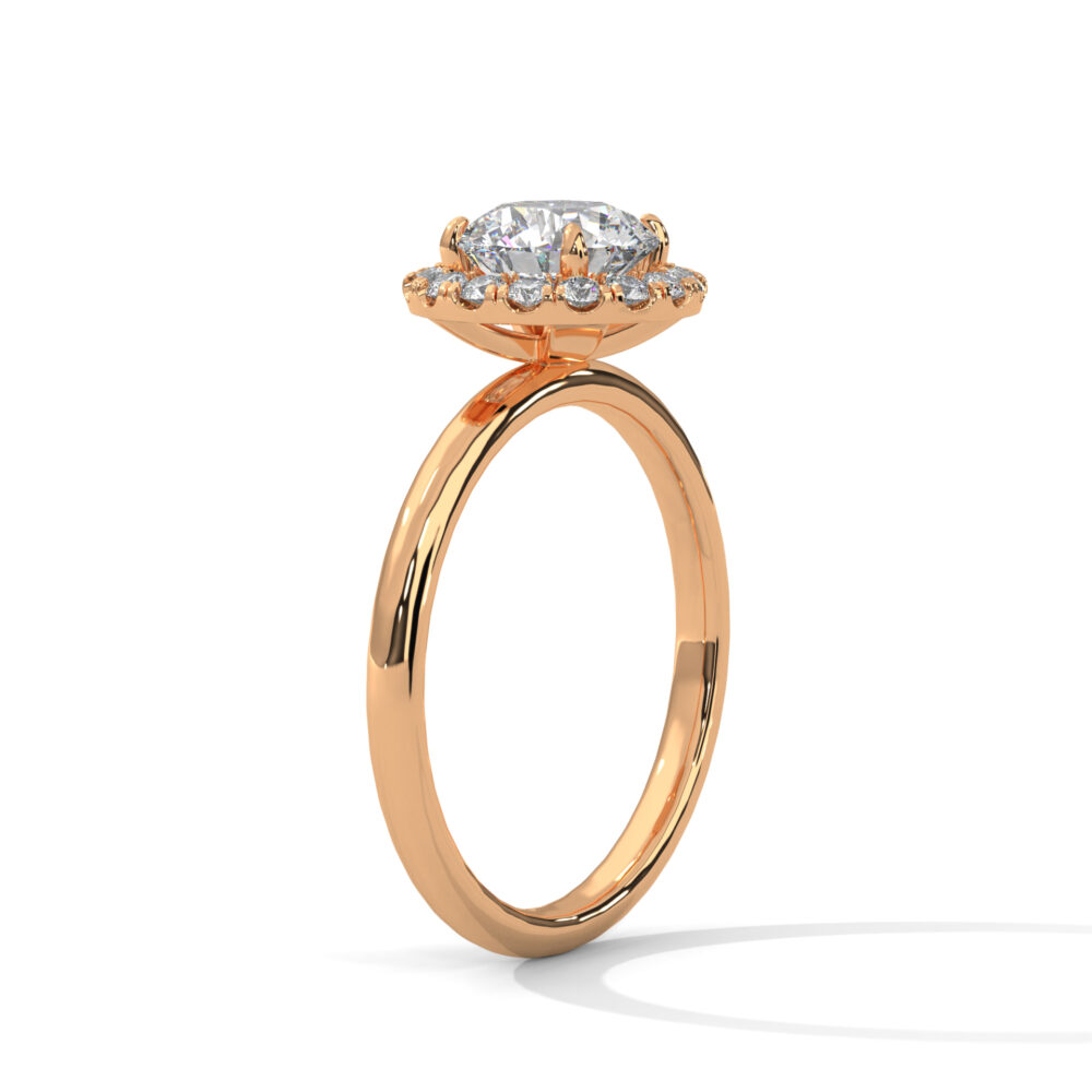 1 CT Round Lab Grown Diamond Halo Engagement Ring - Image 8