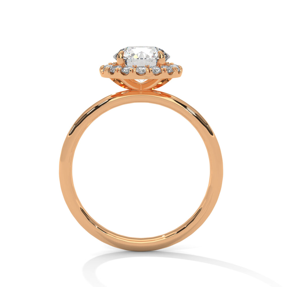 1 CT Round Lab Grown Diamond Halo Engagement Ring - Image 7
