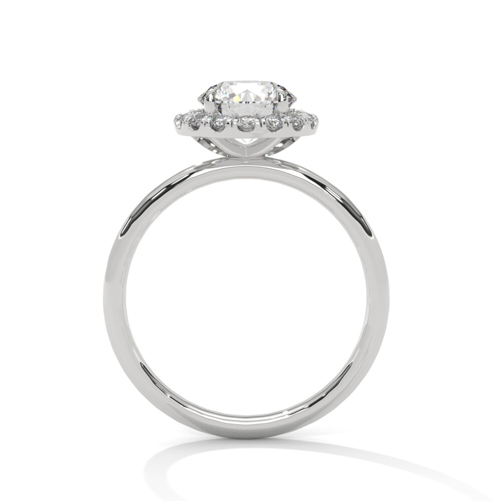 1 CT Round Lab Grown Diamond Halo Engagement Ring - Image 11