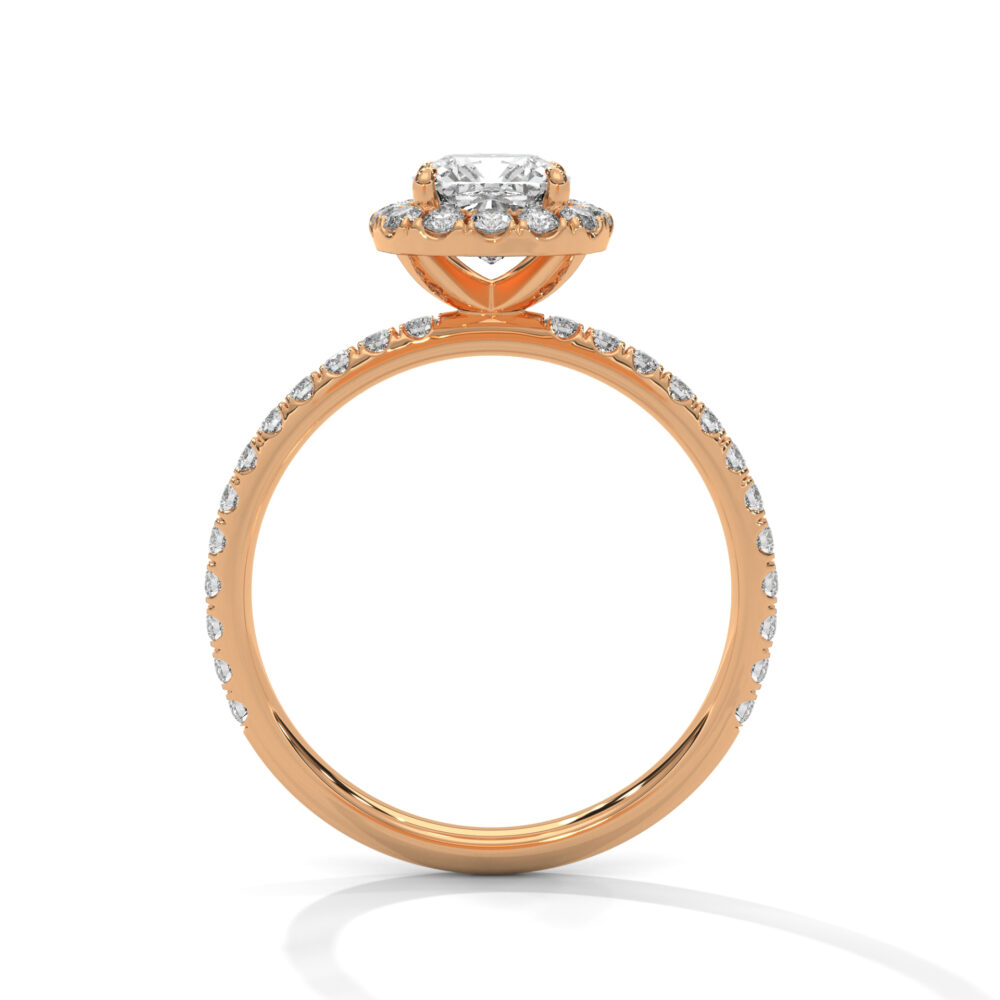 1 CT Square Cushion Cut Lab Grown Diamond Halo Engagement Ring - Image 11