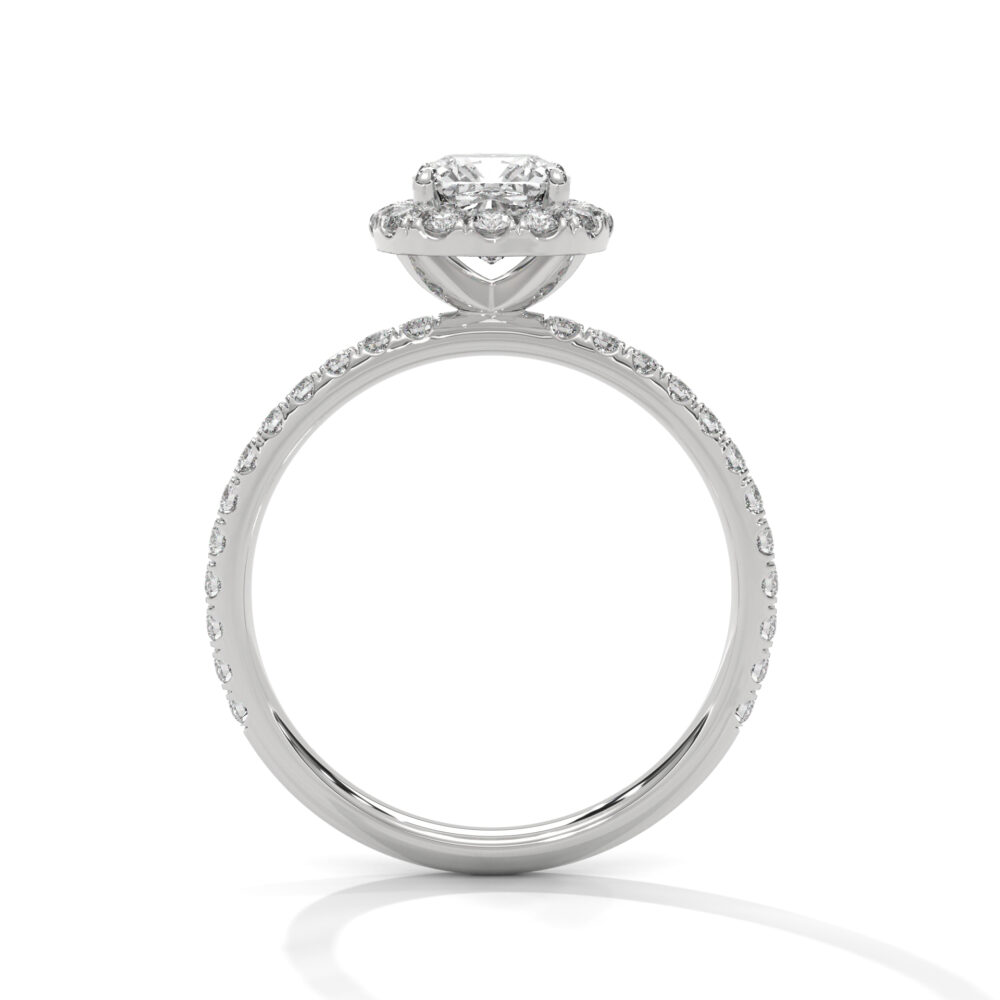 1 CT Square Cushion Cut Lab Grown Diamond Halo Engagement Ring - Image 8