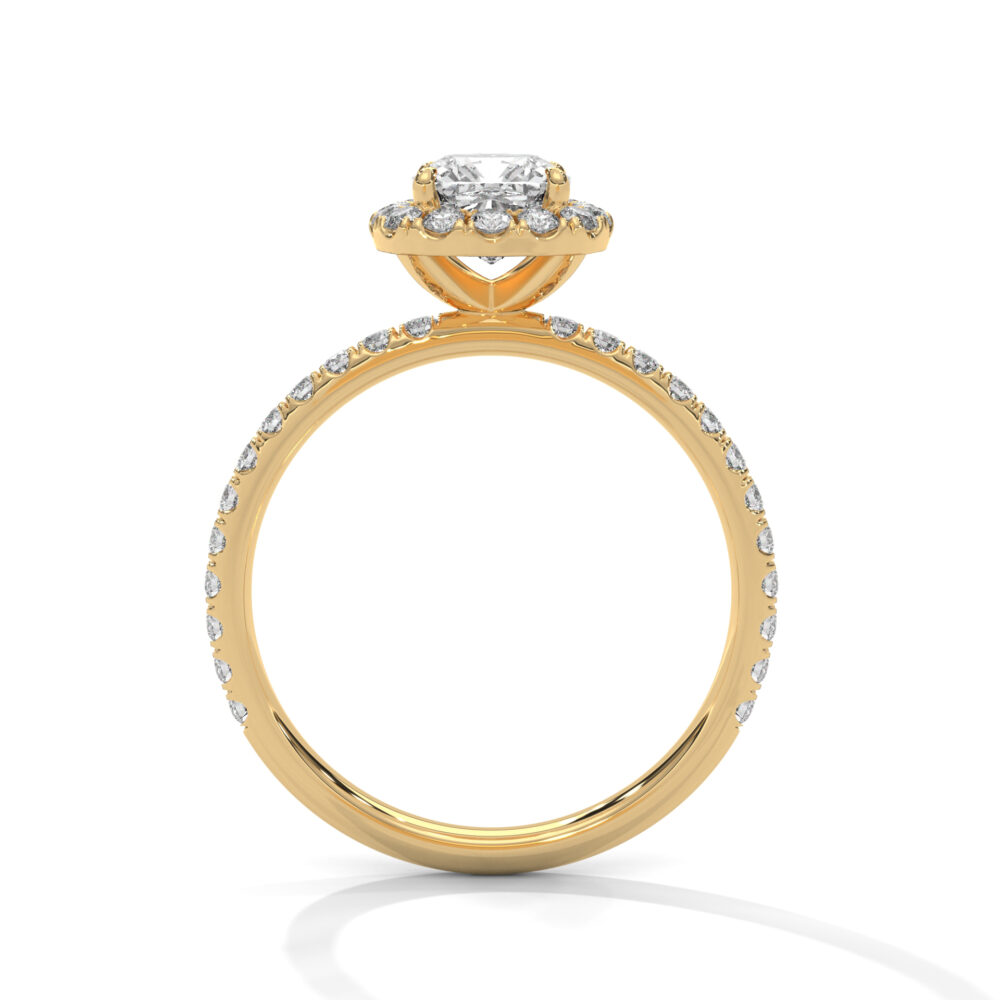 1 CT Square Cushion Cut Lab Grown Diamond Halo Engagement Ring - Image 2