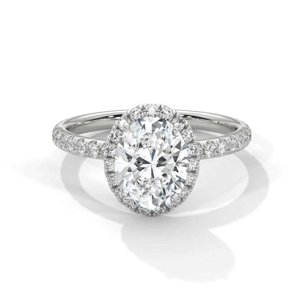1.5 CT Oval Brilliant Cut Lab Grown Diamond Engagement Ring