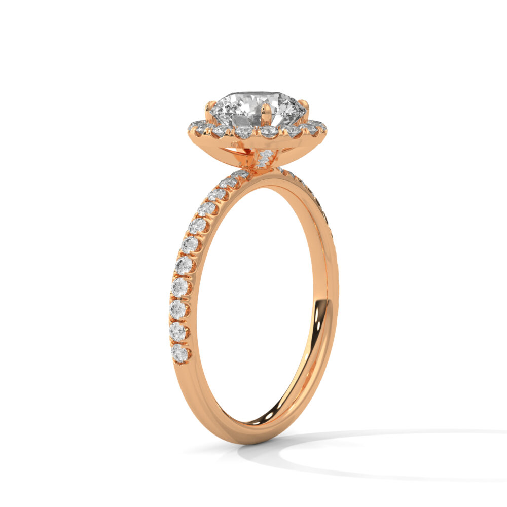 1 CT Round Lab Grown Diamond Hidden Halo Engagement Ring - Image 7