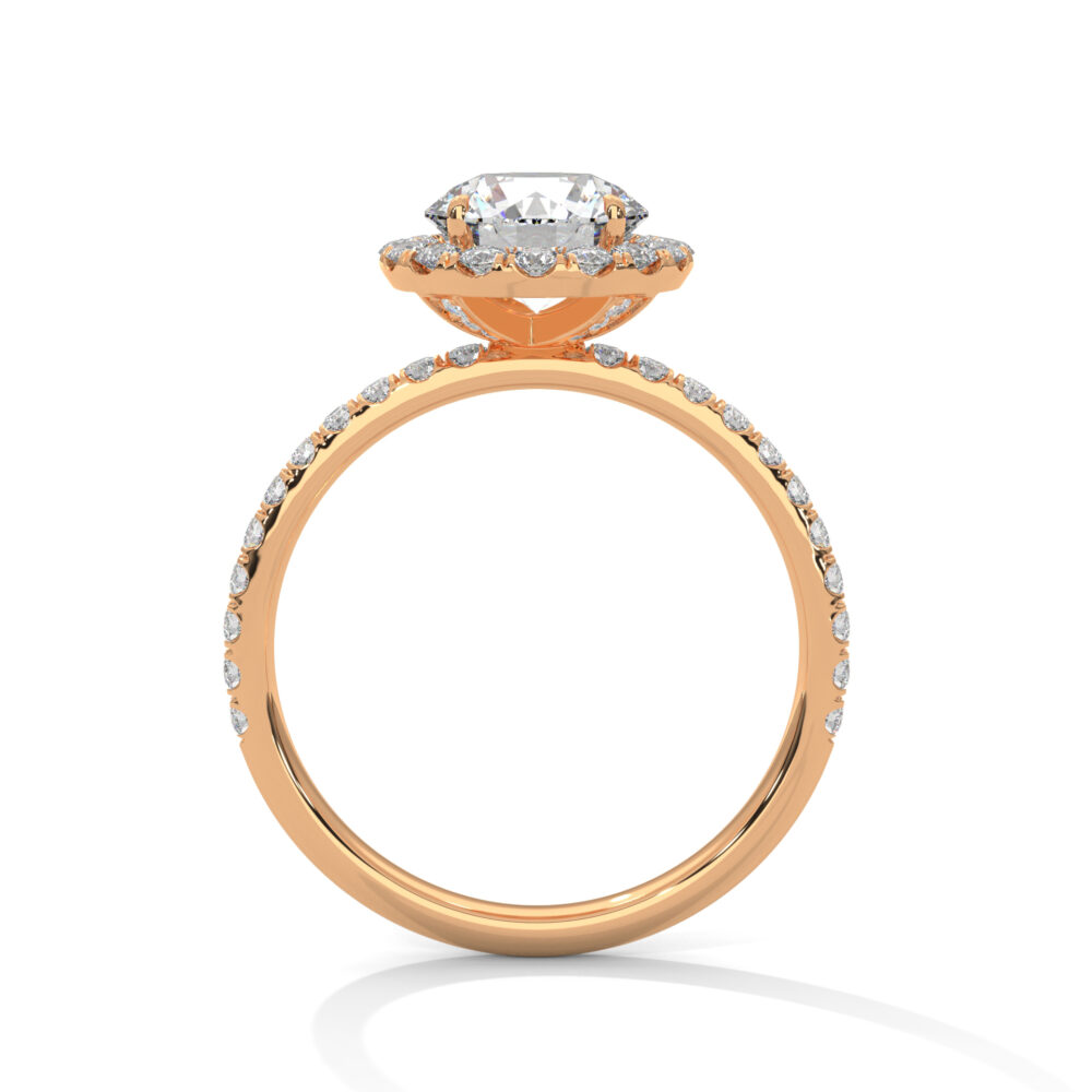 1 CT Round Lab Grown Diamond Hidden Halo Engagement Ring - Image 8