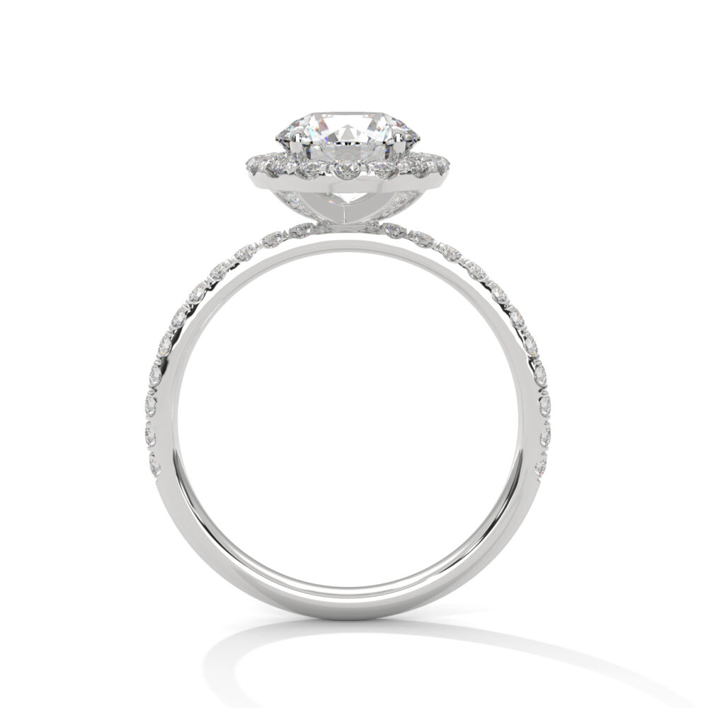 1 CT Round Lab Grown Diamond Hidden Halo Engagement Ring - Image 11