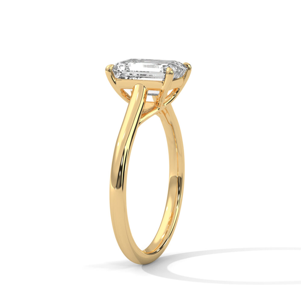 2 CT Emerald Cut Diamond Engagement Ring, EF/VVS Lab Grown Diamond Ring - Image 2