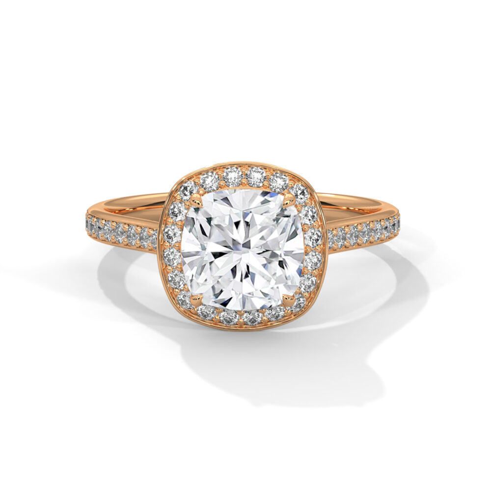 1 CT Cushion Cut Lab Grown Diamond Halo Engagement Ring for women - Image 5