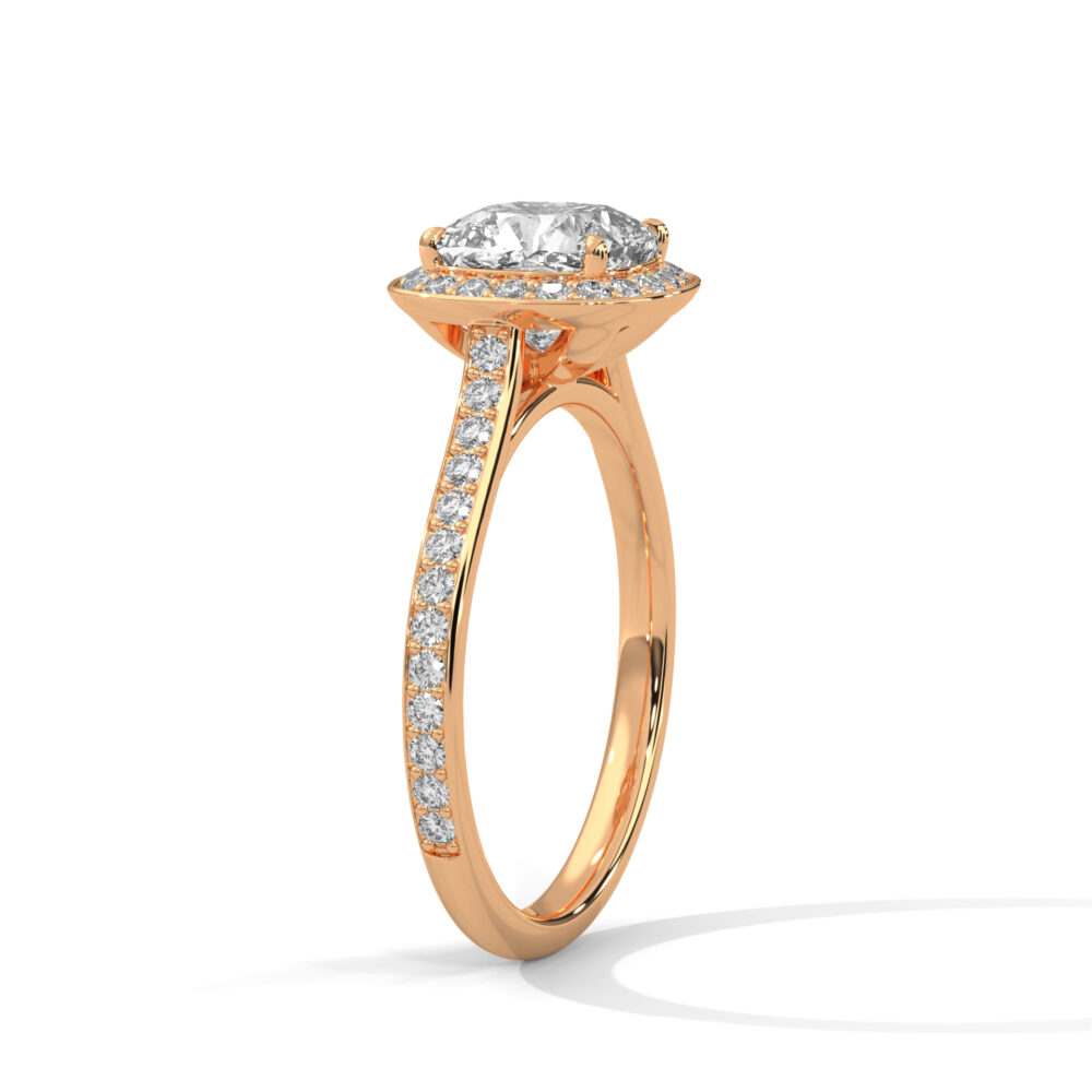 1 CT Cushion Cut Lab Grown Diamond Halo Engagement Ring for women - Image 8