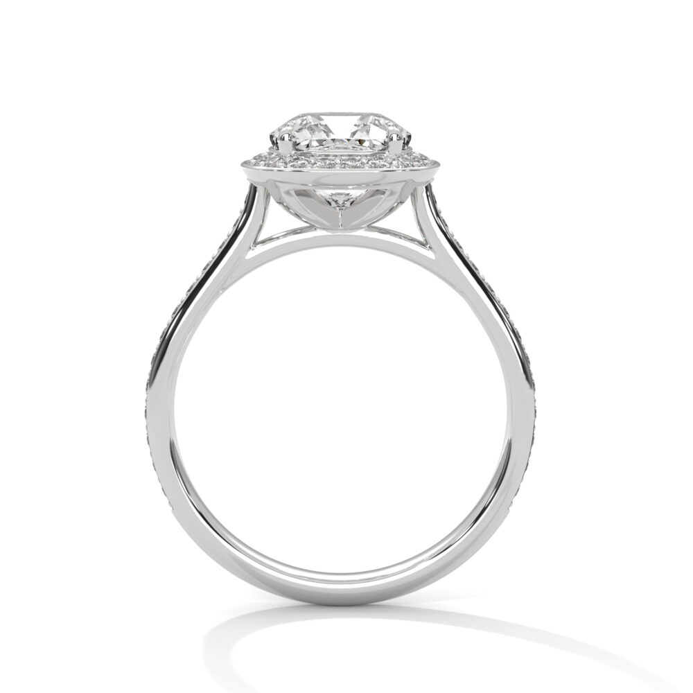 1 CT Cushion Cut Lab Grown Diamond Halo Engagement Ring for women - Image 4