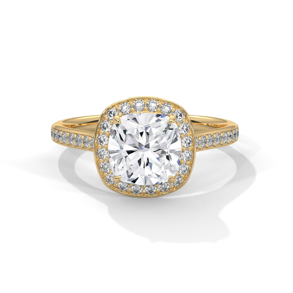 1 CT Cushion Cut Lab Grown Diamond Halo Engagement Ring for women - Image 9