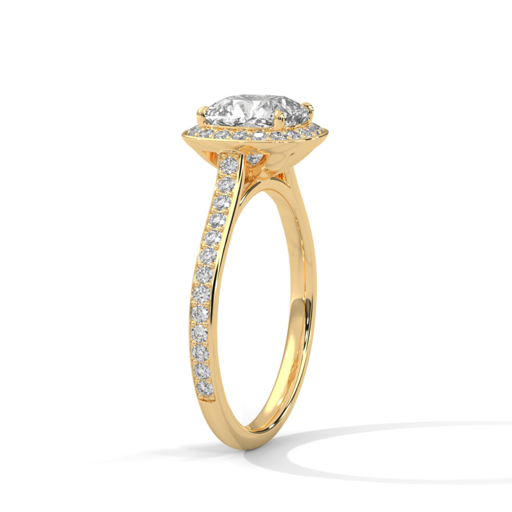 1 CT Cushion Cut Lab Grown Diamond Halo Engagement Ring for women - Image 11