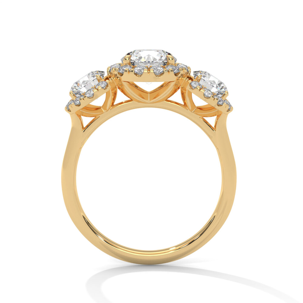1 CT Round Lab Grown Diamond Three Stone Engagement Ring for Women - Image 10